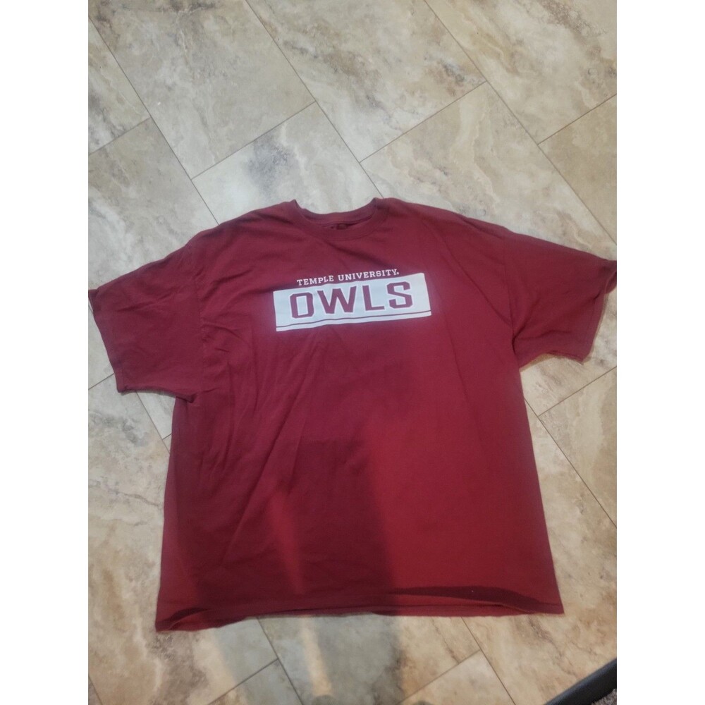Red Temple University Owls Big And Tall Tshirt Sz 3x